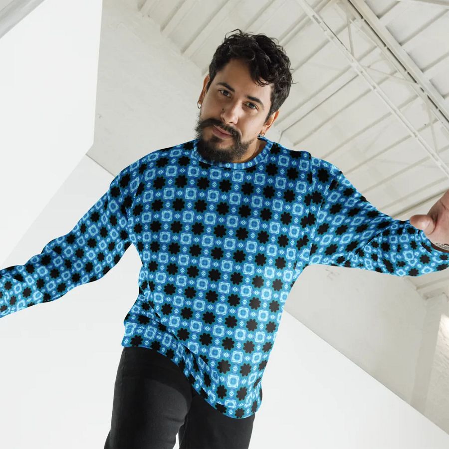 Abstract Shades of Green Pattern Unisex All Over Print Sweatshirt product image (3)