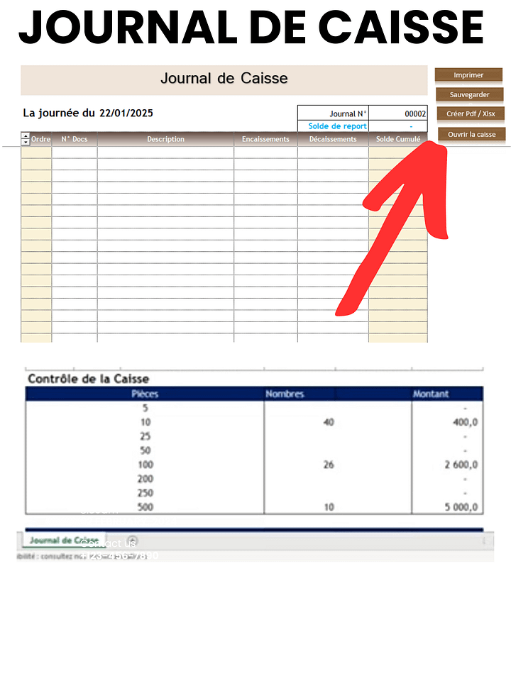 Journal de caisse sur Excel product image (1)