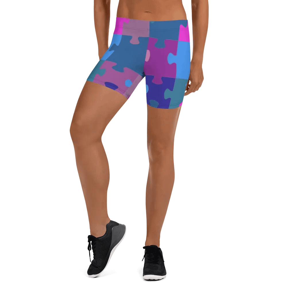 Modern Cool Multi-Colored Puzzle Pattern Shorts product image (6)