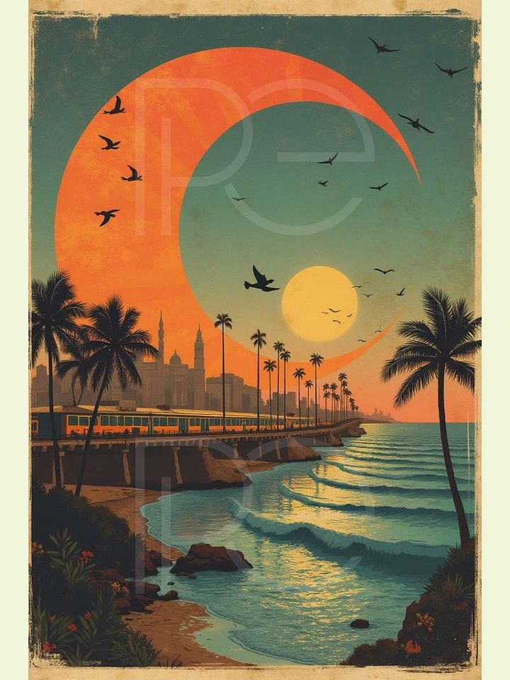 Coastal Moonrise - 12x18 product image (1)