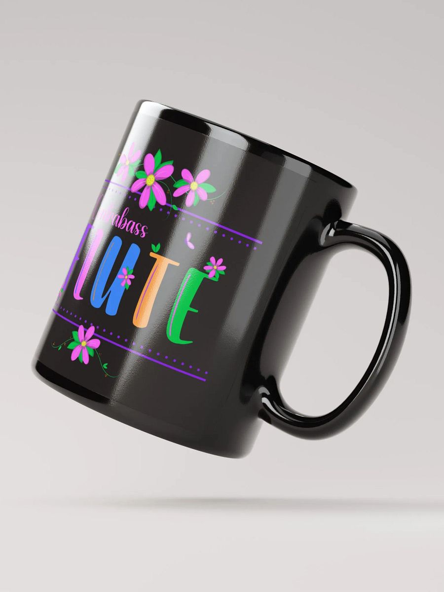 Floral Flutes Black Glossy Mug - Contrabass product image (2)