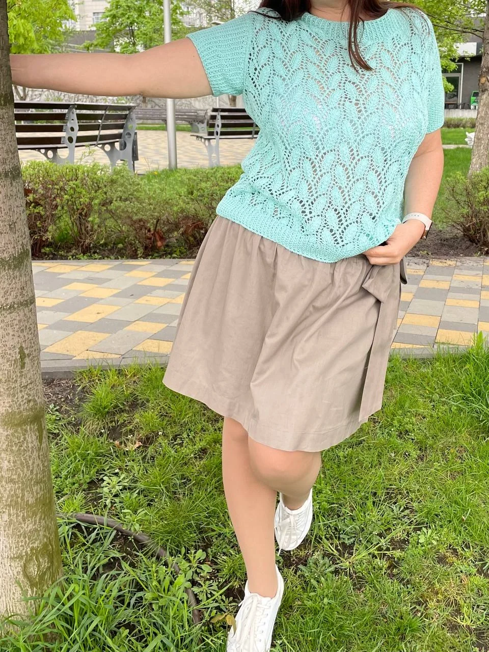 Схема вязания Ажурного топа(спицами)/цифровая загрузка/скачать в формате pdf. Язык: Русский Украинский. product image (3)