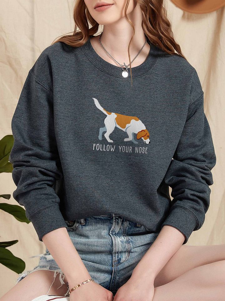 Follow Your Nose Sweatshirt (Embroidered) of a Beagle(Lemon) product image (2)