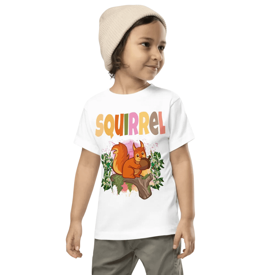 Squirrel Colorful Funny Cute Bella +Canvas Toddler T-Shirt – Funny Shirt, Best Gift for Kids product image (3)