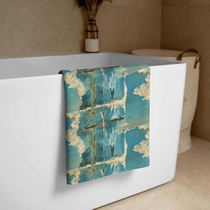 ISLAND DREAMS BEACH TOWEL – 30"x60", COTTON TERRY BACK, TROPICAL VISTA REPEAT product image (2)