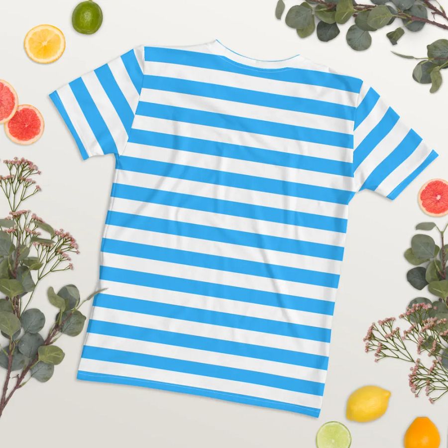Butterfly Bliss Blue Stripped All-Over Print Women's T-Shirt product image (12)