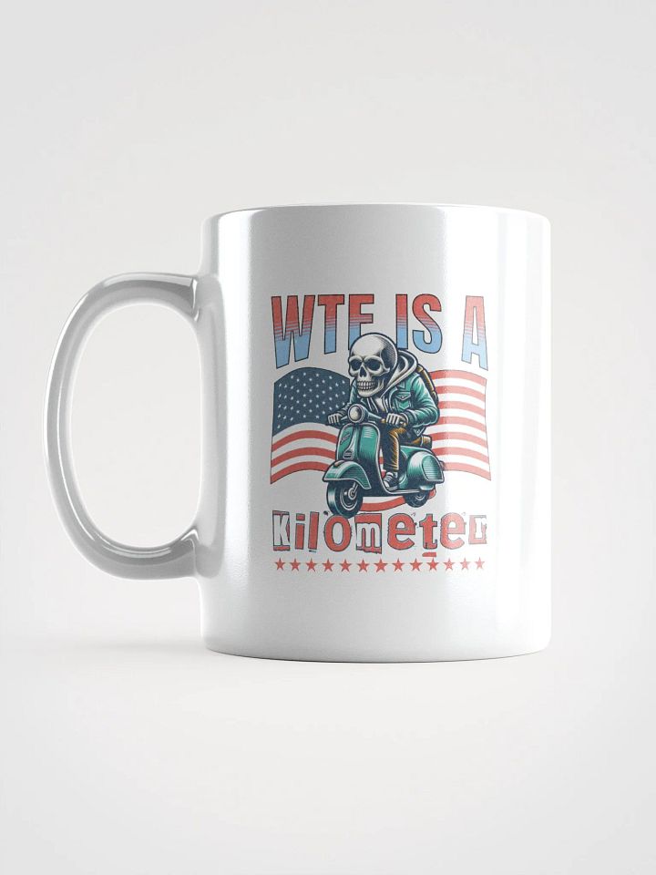 WTF Is A Kilometer? Skeleton Scooter Mug product image (1)