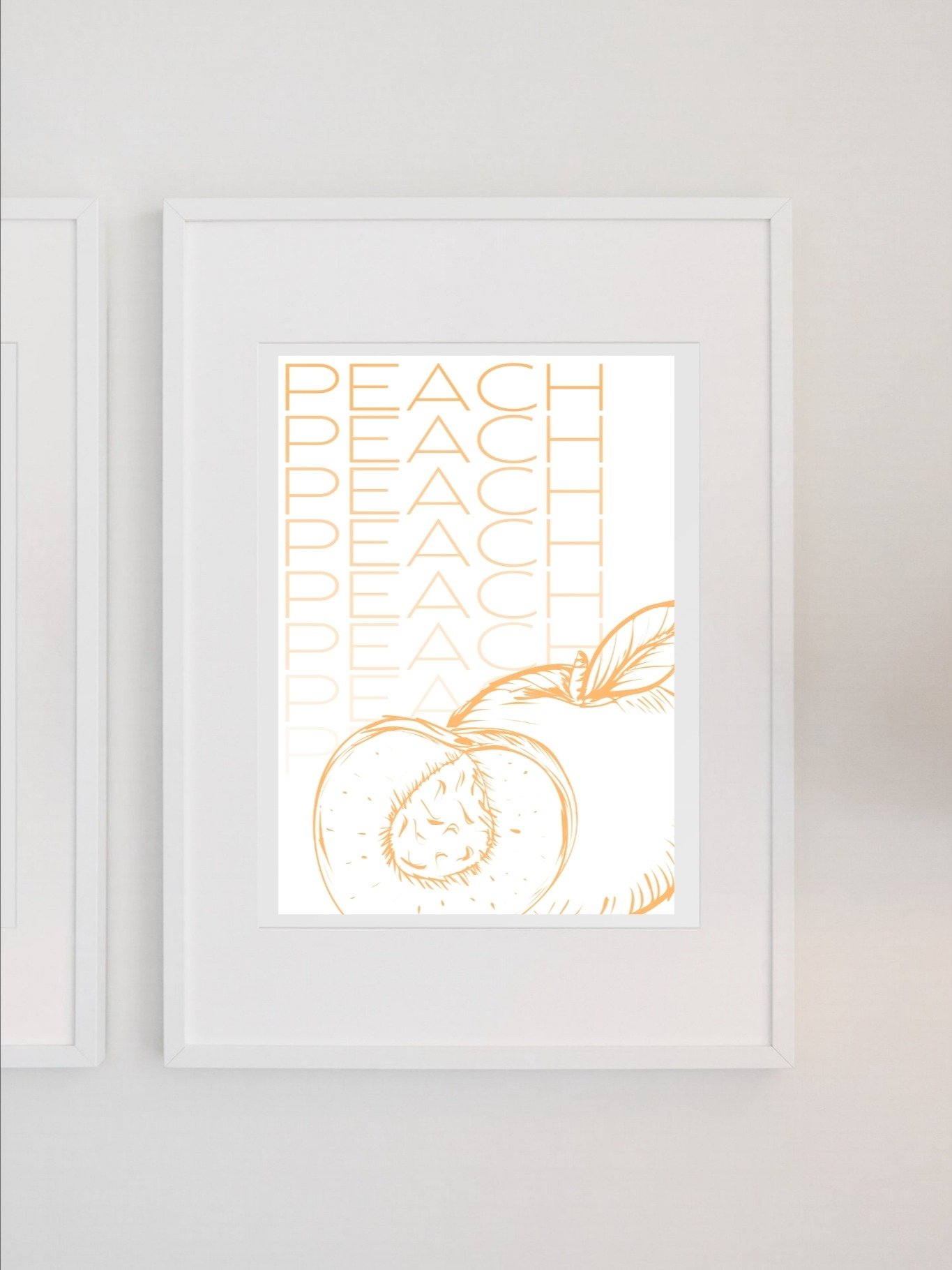 Peach Fruit Wall Art - Minimalist Peach Illustration, Modern Kitchen Decor, Fresh Fruit Print, Summer Vibes Artwork, Farmhouse Style product image (1)