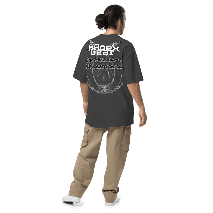 Premium Oversized Faded T-Shirt - Co Founder Shaumarai - White HApex Gear White Logo product image (3)