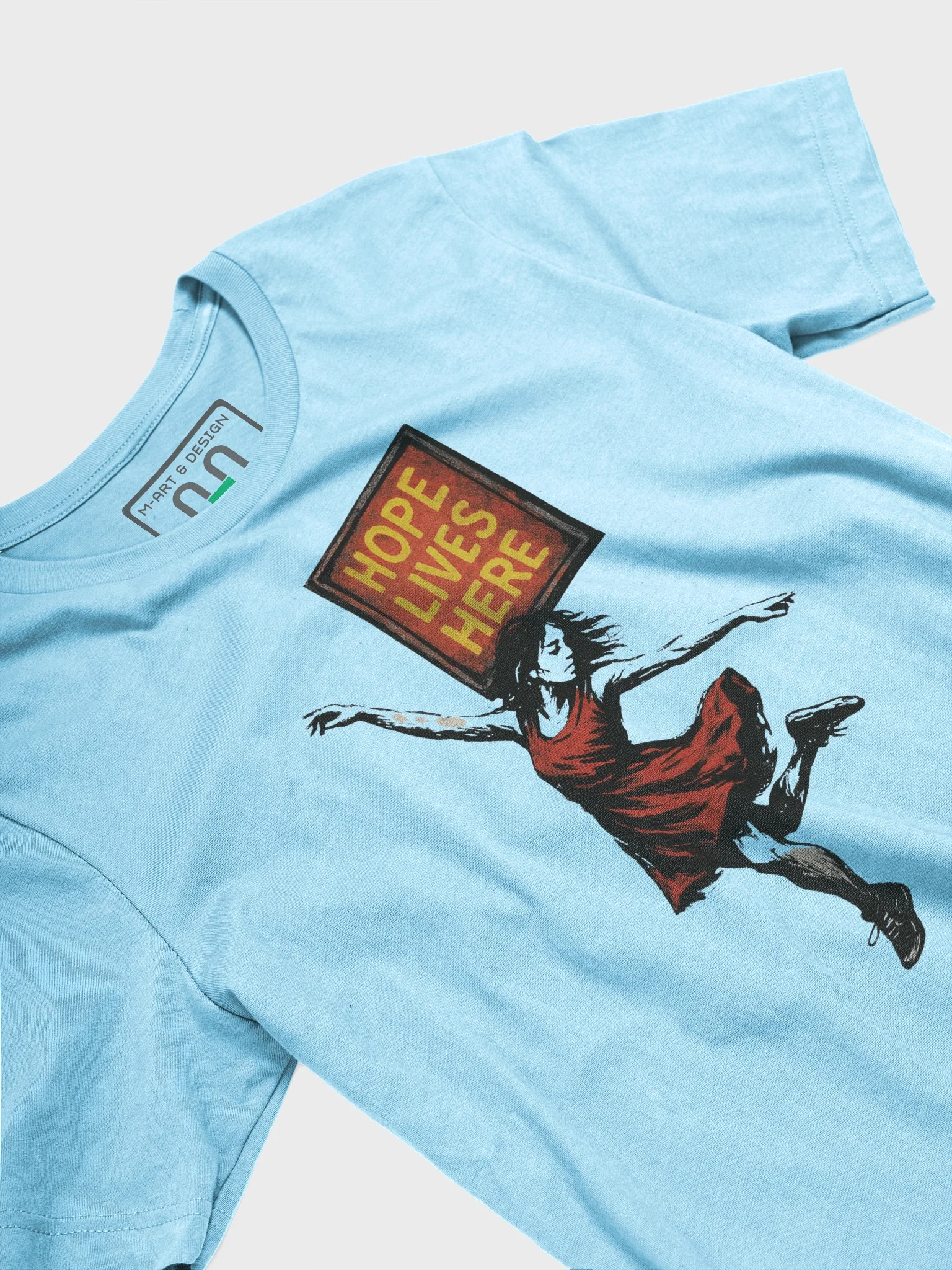 “Hope Lives Here” Urban Street Art T-Shirt – Graffiti-Style Wall Mural Print product image (3)