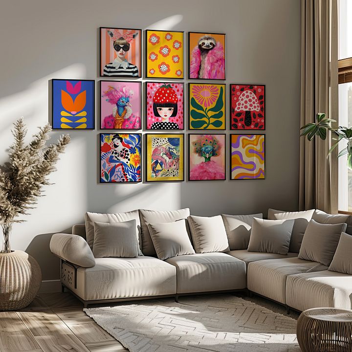 Eclectic Gallery Wall Set of 13 Surreal DIGITAL Prints product image (2)