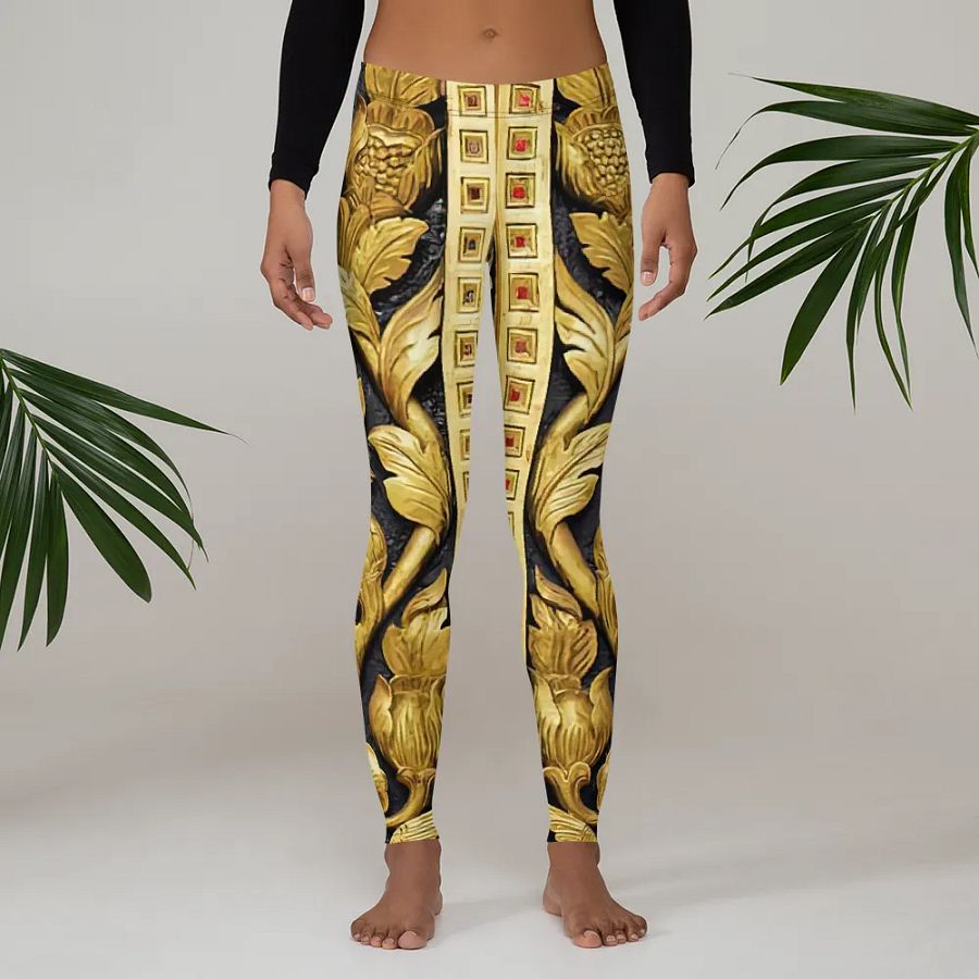 Golden Botanical Elegance Leggings product image (3)