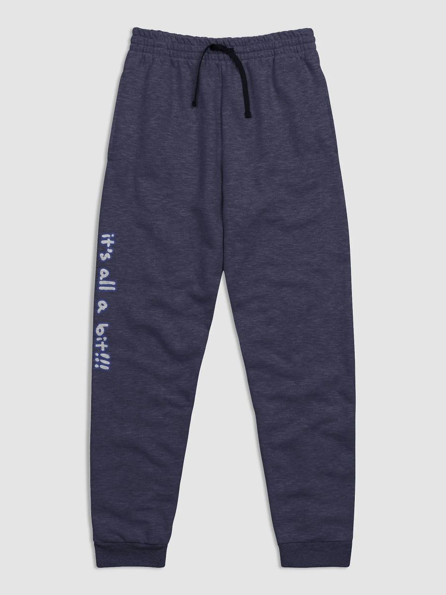 “It’s all a bit!!!” (long lined design, #3E4B9D) unisex joggers product image (1)