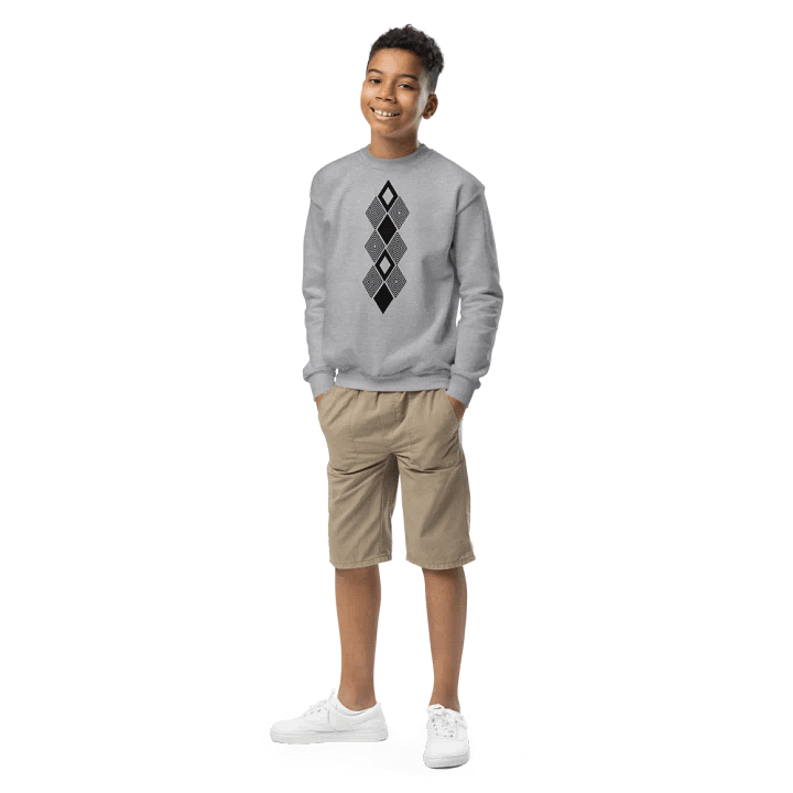 Black and white triangle design Youth Sweatshirt product image (1)