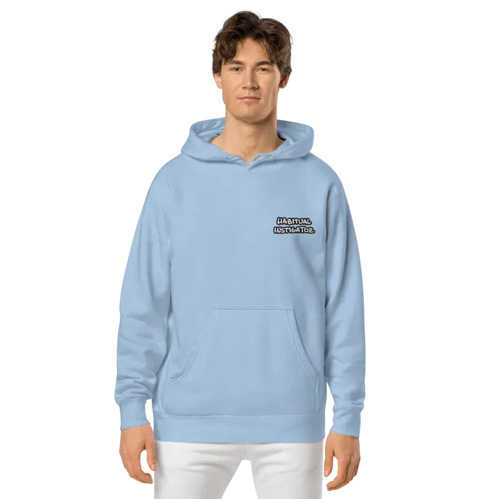Habitual Instigator (L.C. bubble design 2) embroidered pigment hoodie product image (2)