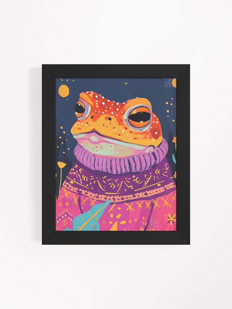 Whimsical Frog in Purple Sweater Poster product image (12)
