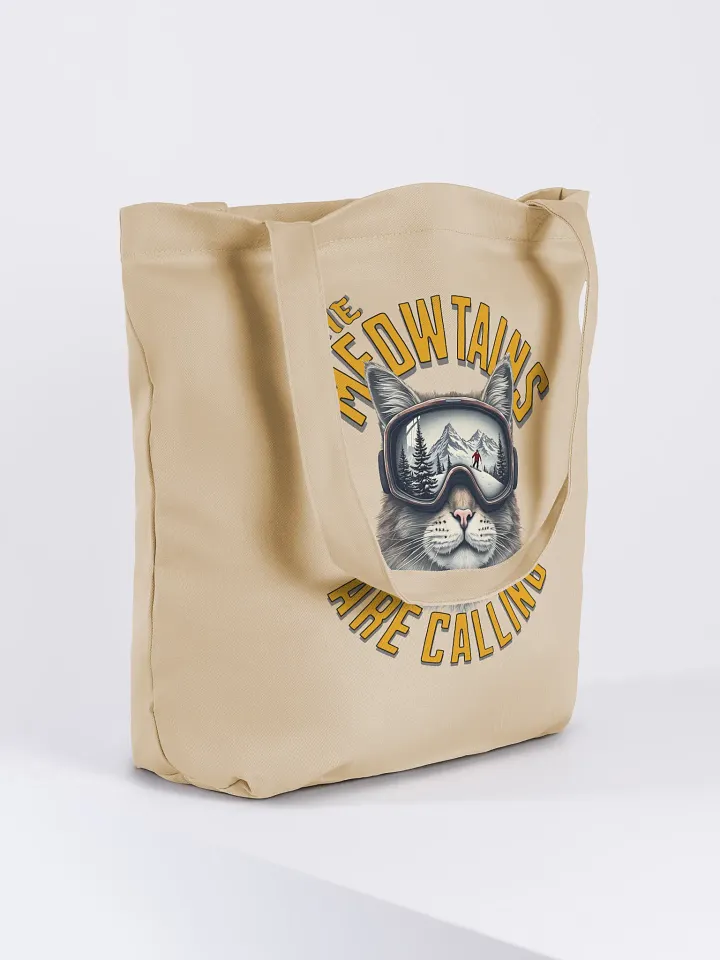 The Meowtains Are Calling Cat Skiing Eco-Friendly Tote Bag product image (4)