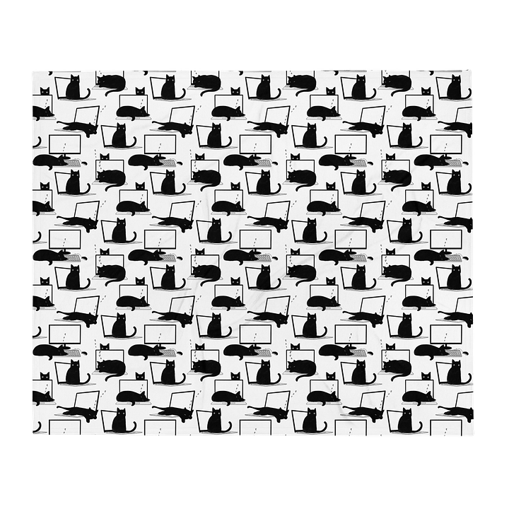 Cats on Laptops Pattern Throw Blanket product image (1)