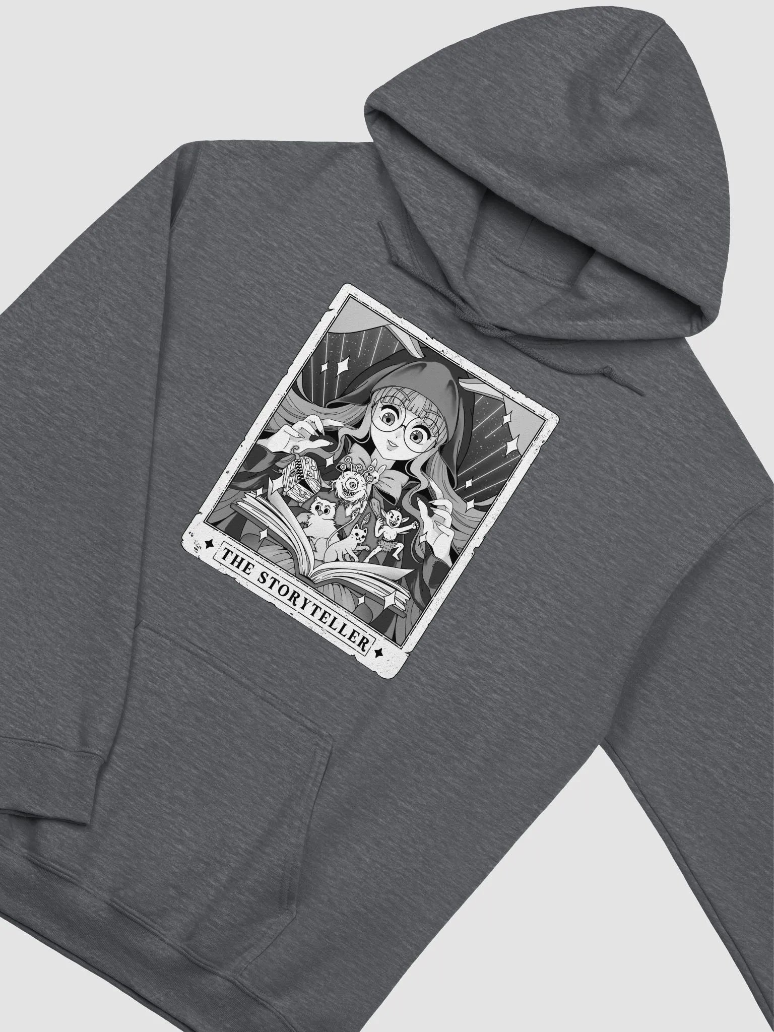 The Storyteller Tarot Card Hoodie [B&W Simple] | Andromedomai product image (1)
