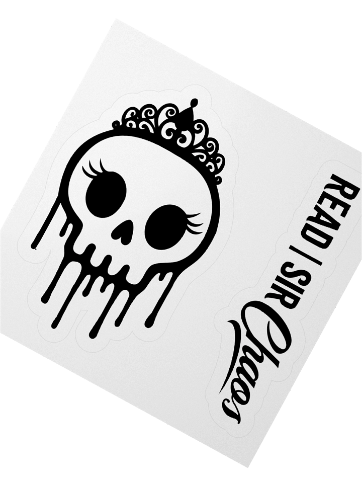 Princess of Chaos Skull Sticker - Black 2 product image (2)