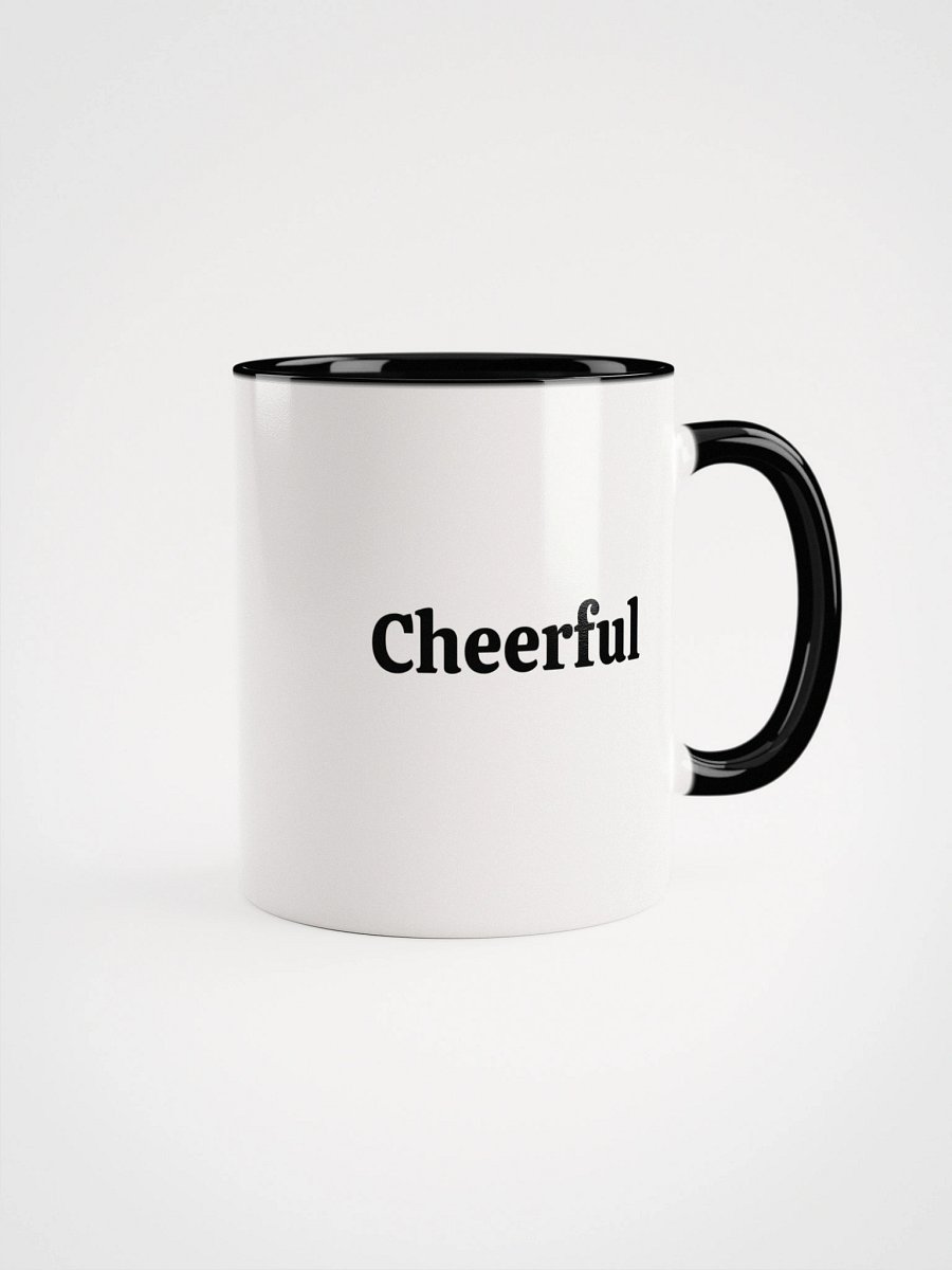 “Cheerful” Upbeat White Mug with Color product image (5)