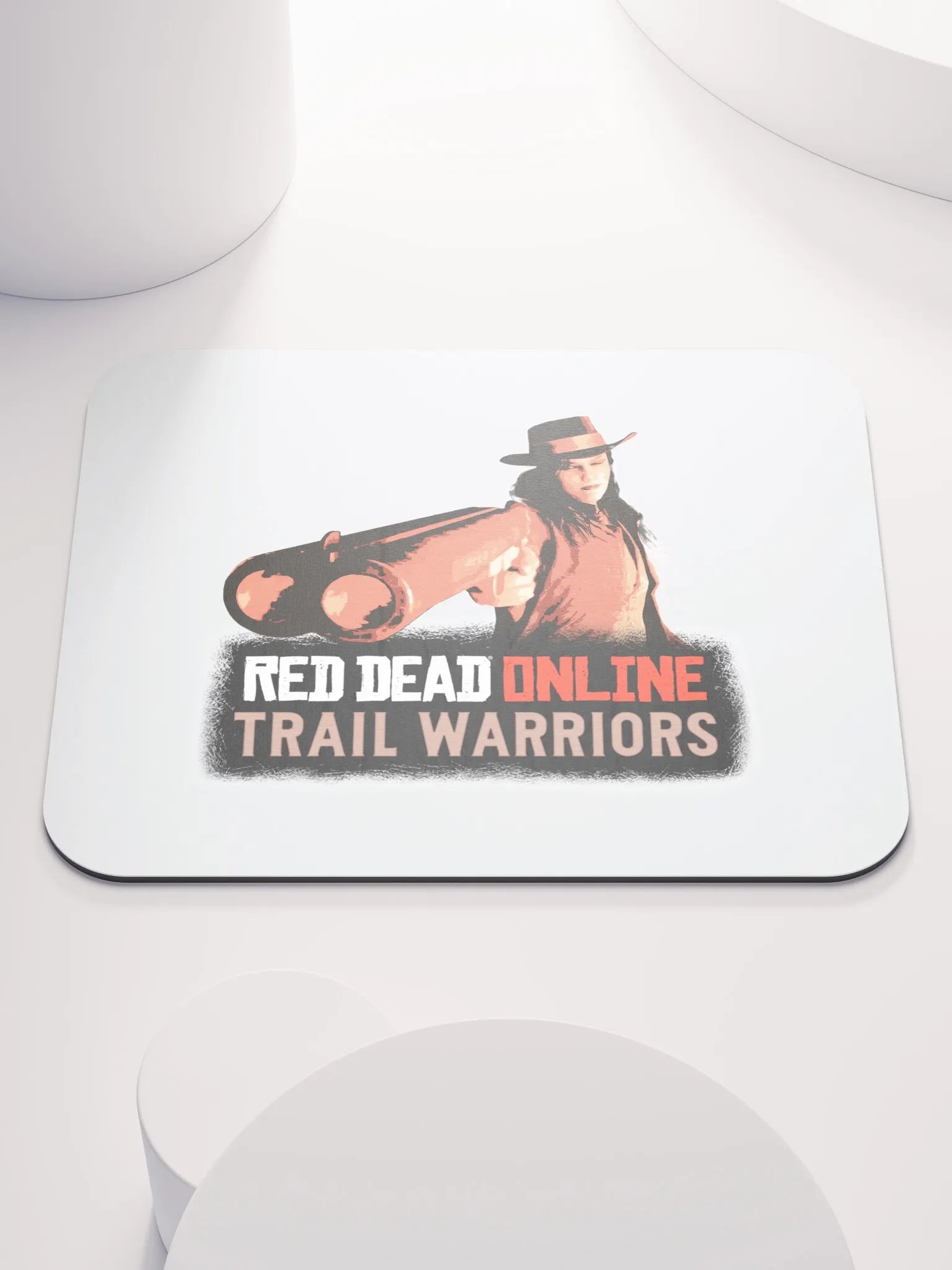 Trail Warriors Red Dead Game Cover Art Lady Gunslinger Mouse Pad product image (1)