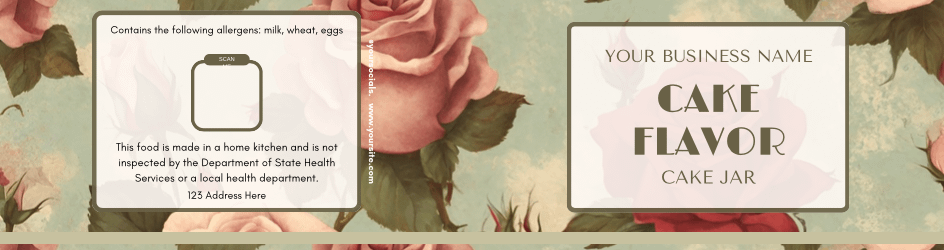 Vintage Rose Garden Cake Jar Label Templates product image (4)