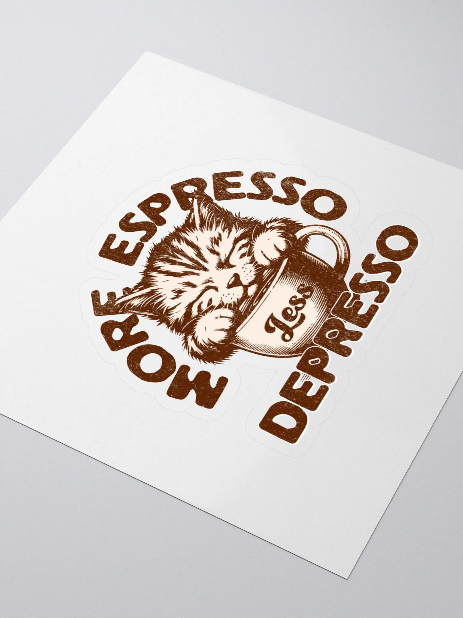 Espresso Cat Kiss Cut Stickers product image (3)