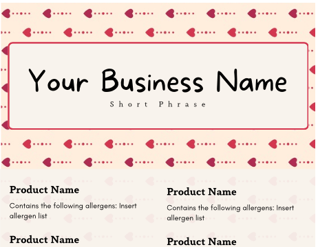 Soft Pink Valentine's Cake Tasting Label Templates product image (6)
