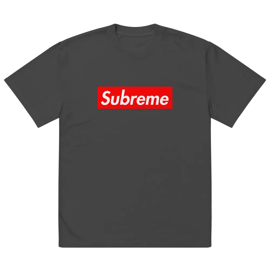Red 'Subreme' Arab Parody Oversized Tee product image (4)