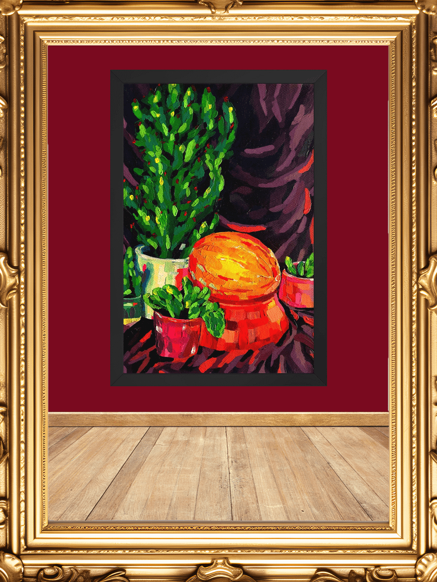 Eclectic Colorful Cacti Garden Framed Print product image (1)