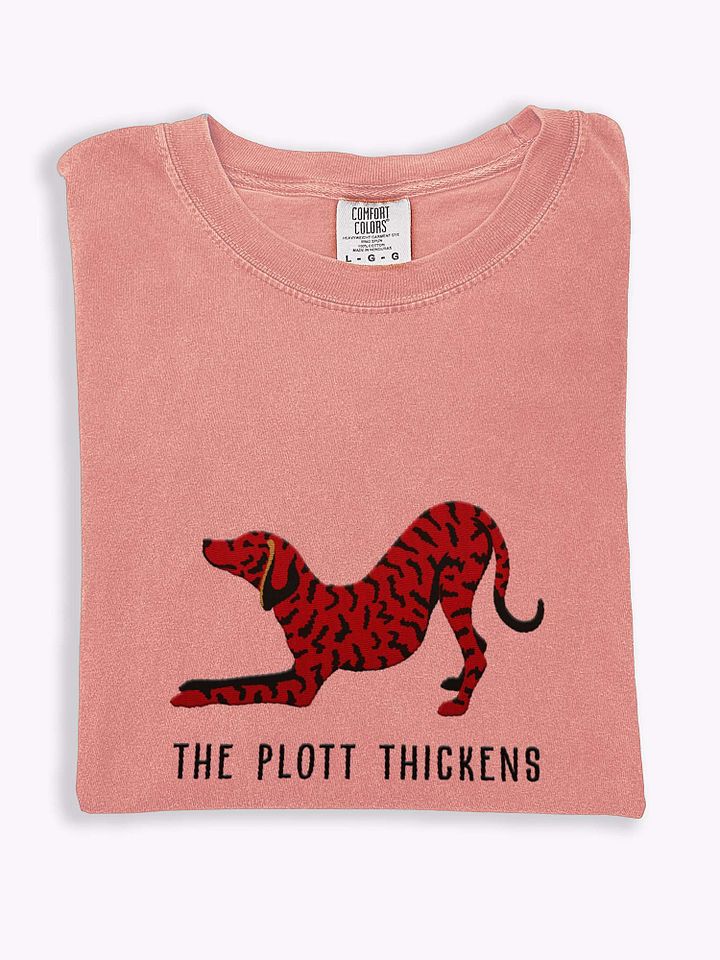 The Plott Thickens T-Shirt(Embroidered) of a Plott Hound(Chocolate Brindle) product image (1)
