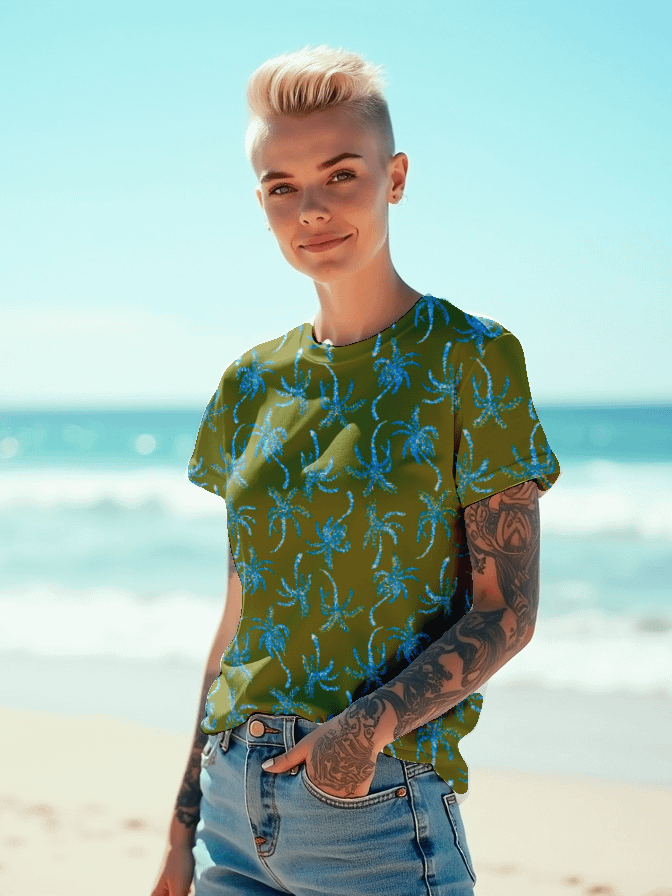 Neon Palmtree | Women's Athletic T-Shirt product image (1)