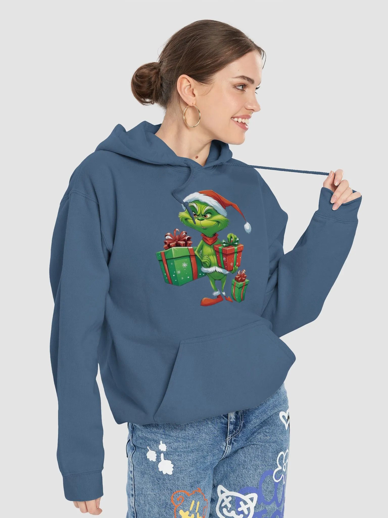 Santa's Mischief Grinch Gildan Hoodie product image (7)