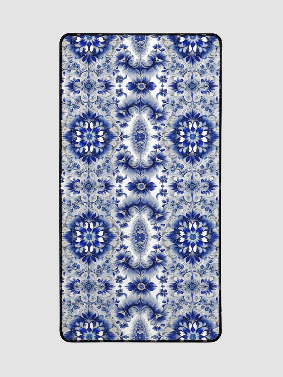 Desk Mat (31.5x15.5 inches) - Blue and White Floral Design product image (2)