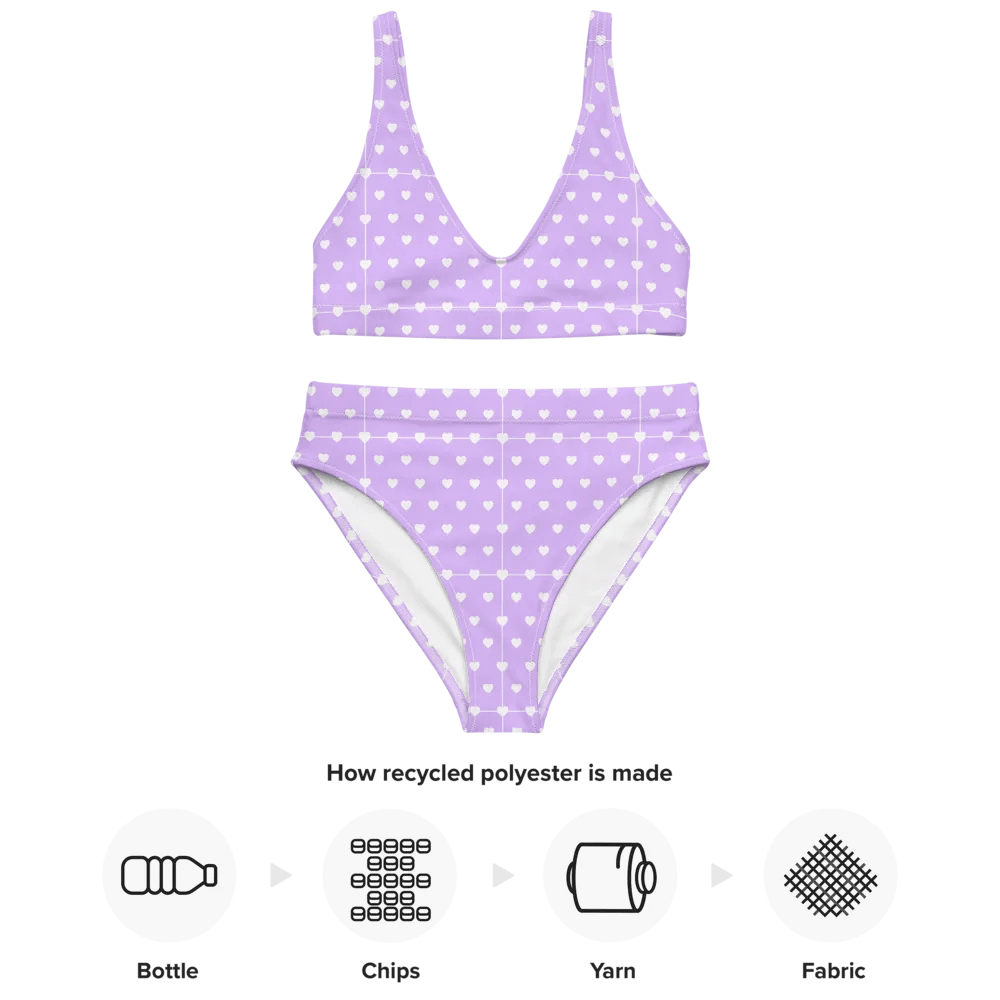 Pastel Heart Seamless Pattern High Waisted Bikini - V3 product image (4)