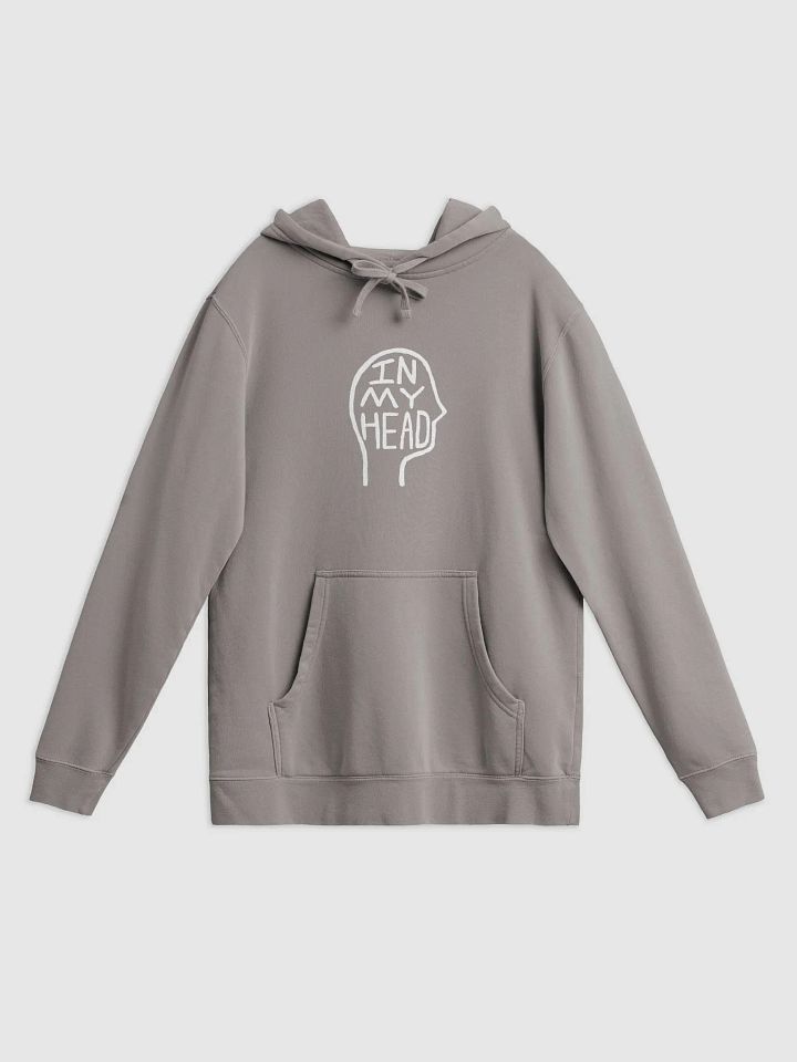 In My Head (white) printed pigment hoodie product image (1)