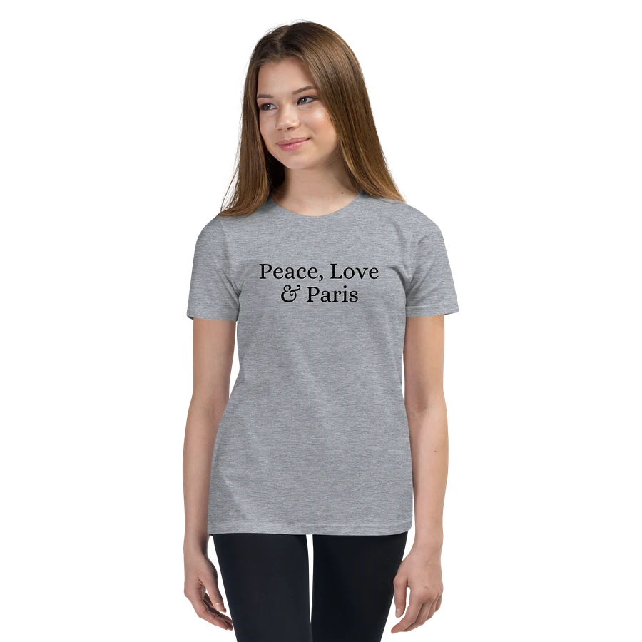 Peace, Love and Paris Youth T-Shirt | Black Ink product image (75)