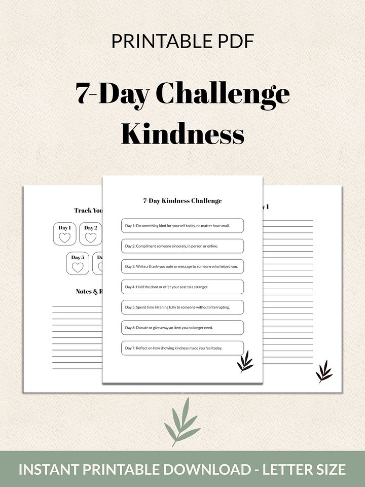 7-Day Kindness Challenge Printable product image (2)