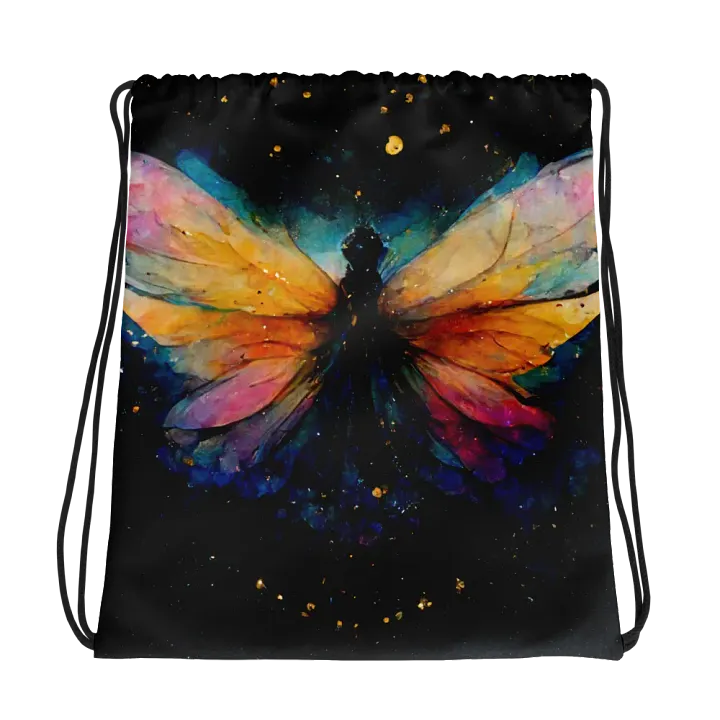Cosmic Flutter Drawstring Bag product image (1)