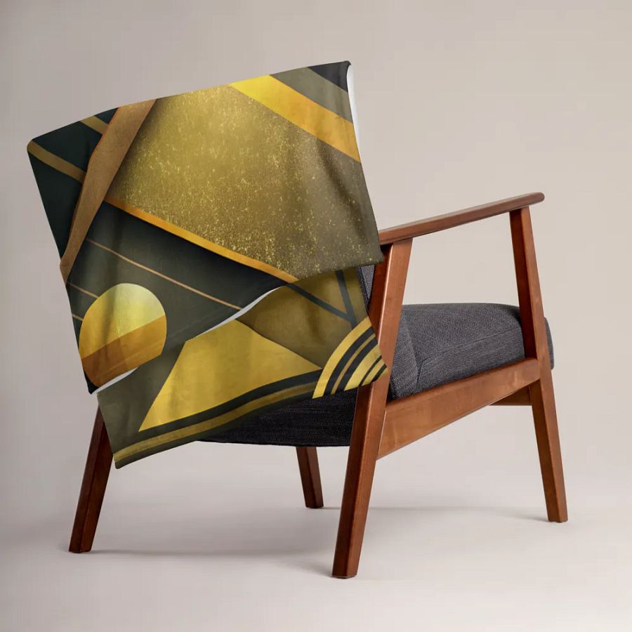 Elegant Geometric Gold Throw Blanket product image (4)
