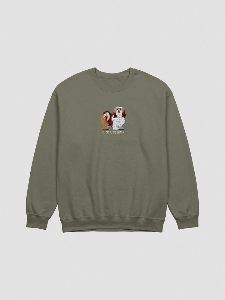 Mi Casa, Su Lhasa Sweatshirt (Embroidered) of a Lhasa Apso(Brown) product image (10)