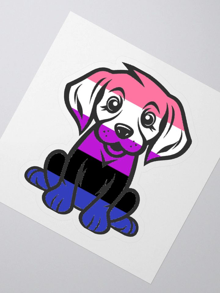 Genderfluid Pride Puppy Sticker product image (2)