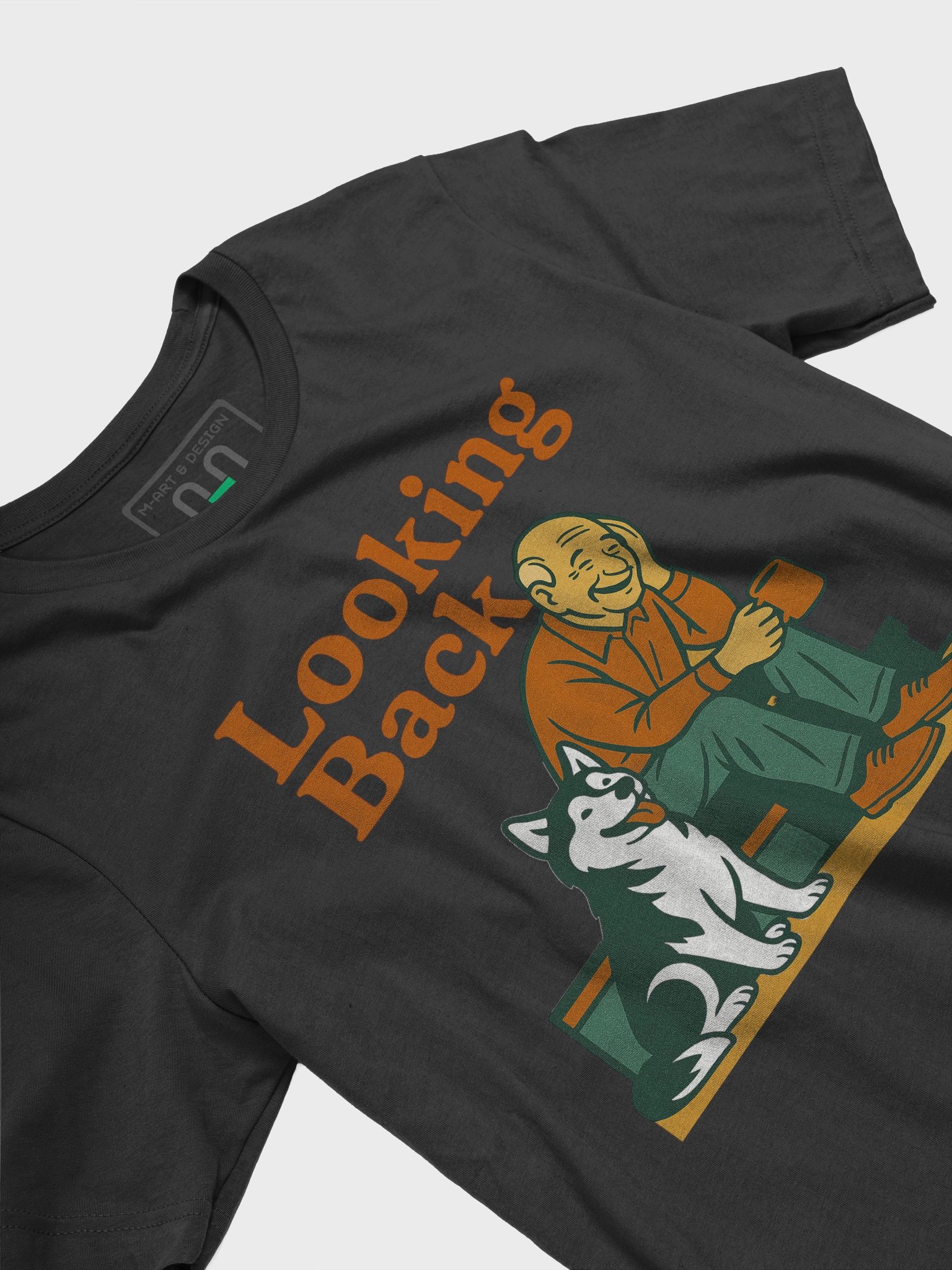 Looking Back, Moving Forward - Retro T-Shirt with Husky Friend product image (20)