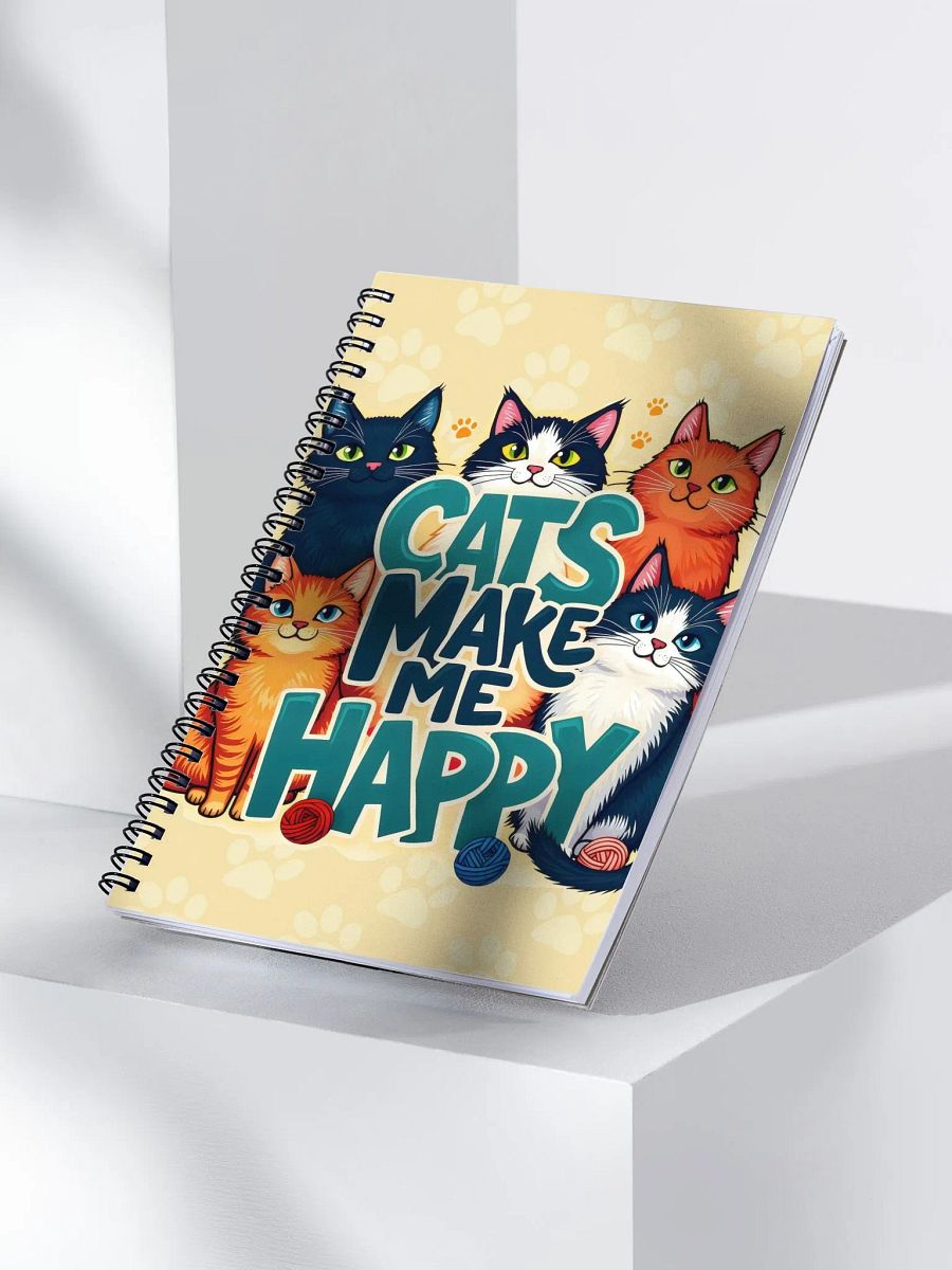Cats Make Me Happy Spiral Notebook product image (3)