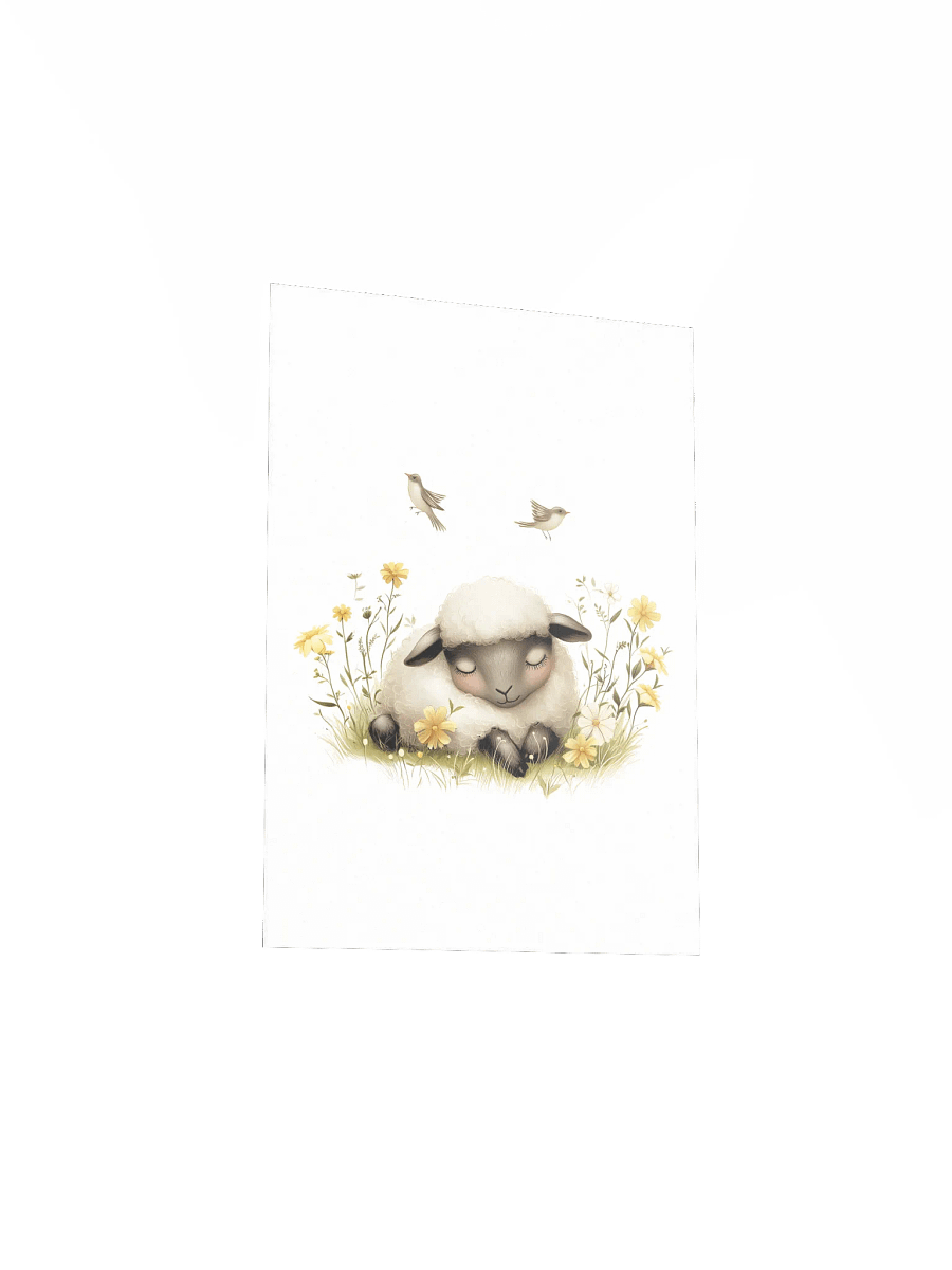 Sheep in Yellow Wildflowers Farmhouse Nursery Print product image (4)