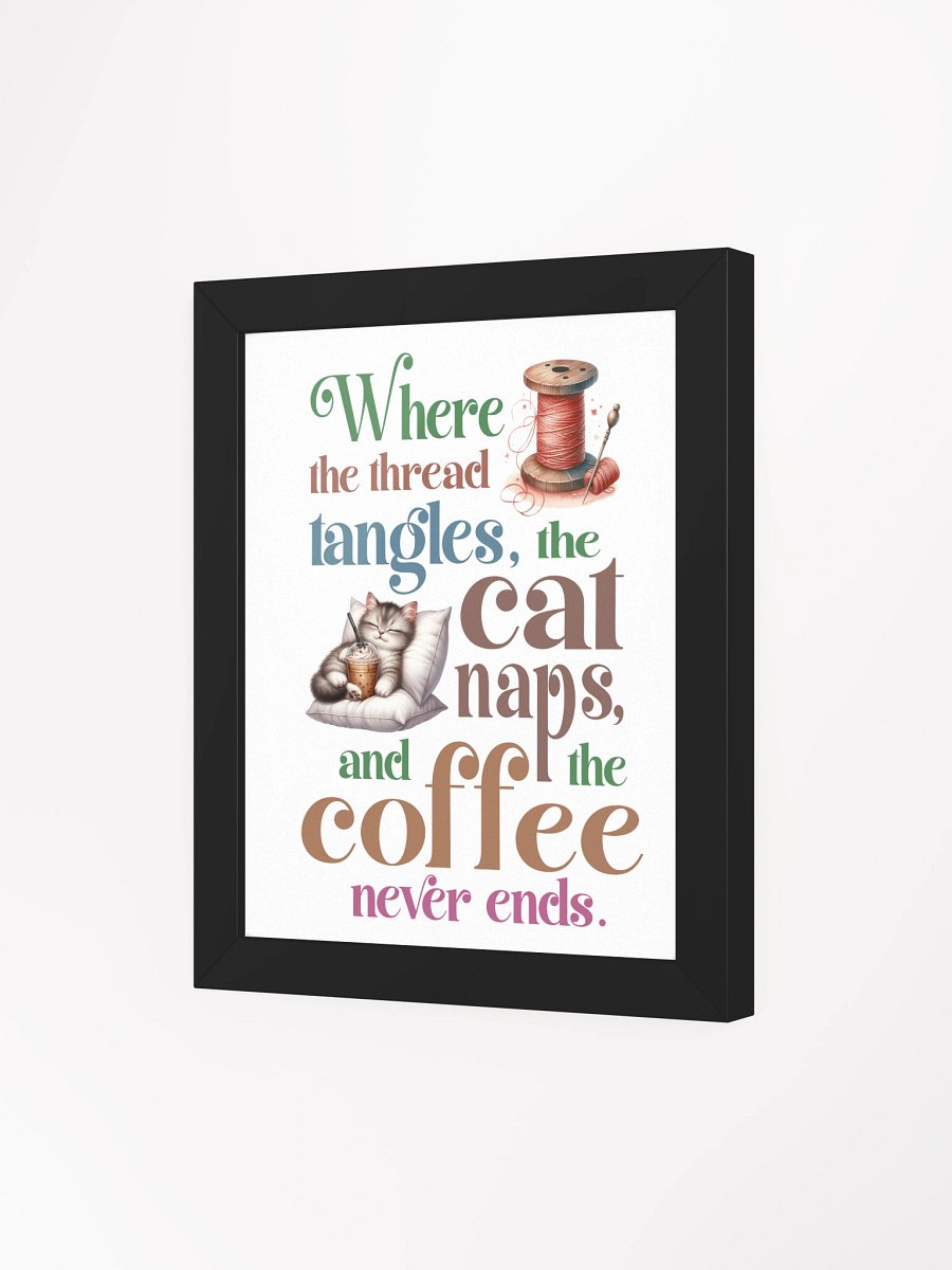 Whimsical Thread Tangles Cat Naps Coffee Poster product image (53)