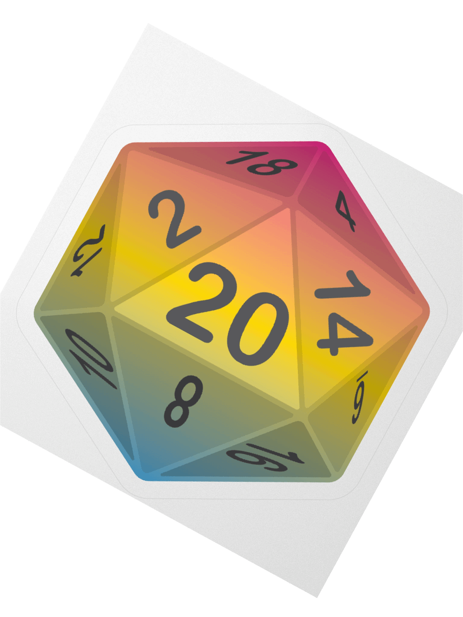 Pansexual Pride D20 Sticker product image (6)