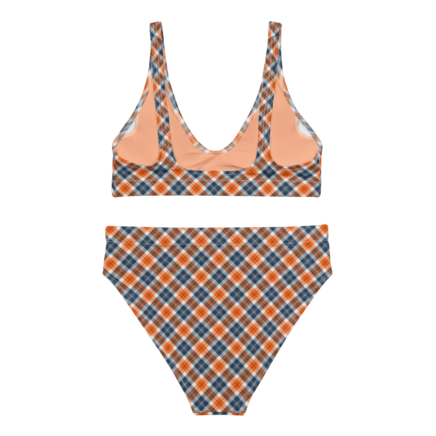 Orange and Blue Sporty Plaid Bikini product image (4)
