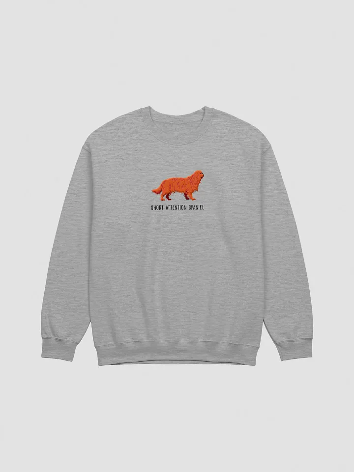 Short Attention Spaniel Sweatshirt (Embroidered) of a King Charles Spaniel(Ruby) product image (13)